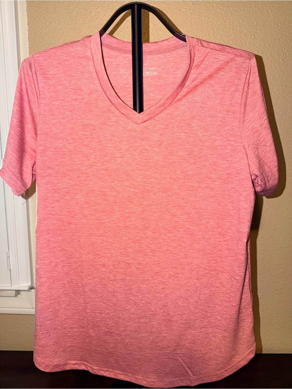 Heathered Pink V-Neck Women's Top